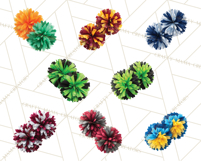 Cheerleader Clipart PNG with Glitter Pom and Color Splash Product Image 6