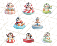 Christmas Characters Snow Tubing PNG Product Image 4