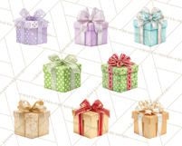 Christmas Gifts Clipart PNG, Realistic Holiday Presents Product Image 7