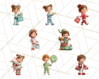 Christmas Pajamas Clipart PNG, Holiday PJ Illustration Product Image 5