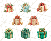 Christmas Gifts Clipart PNG, Realistic Holiday Presents Product Image 8