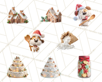 Cozy Christmas Bakery Gingerbread Clip Art PNG Festive Mini Product Image 10