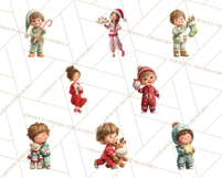 Christmas Pajamas Clipart PNG, Holiday PJ Illustration Product Image 6