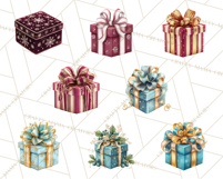 Christmas Gifts Clipart PNG, Realistic Holiday Presents Product Image 9