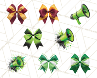 Cheerleader Clipart PNG with Glitter Pom and Color Splash Product Image 8