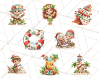 Tropical Santa Clipart Beach Christmas Clip Art Holiday PNG Product Image 9