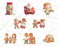 Cozy Christmas Bakery Gingerbread Clip Art PNG Festive Mini Product Image 8