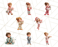Christmas Pajamas Clipart PNG, Holiday PJ Illustration Product Image 3