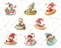 Christmas Characters Snow Tubing PNG Product Image 10