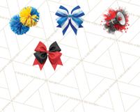 Cheerleader Clipart PNG with Glitter Pom and Color Splash Product Image 10