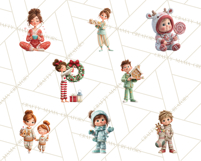 Christmas Pajamas Clipart PNG, Holiday PJ Illustration Product Image 4