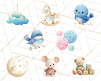 Knitted Nursery Animal Clipart PNG, Cozy Watercolor Baby Fox Product Image 2