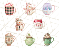Christmas Hot Cocoa Mug Clipart PNG, Holiday Cup Art Product Image 2