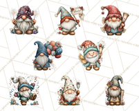 Winter Metallic New Year Gnomes PNG Clipart Product Image 5