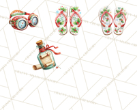 Tropical Santa Clipart Beach Christmas Clip Art Holiday PNG Product Image 2