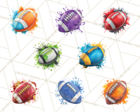 Football Clipart PNG with Team Color Paint Splash Design Product Image 2