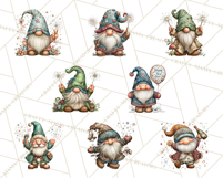 Winter Metallic New Year Gnomes PNG Clipart Product Image 9