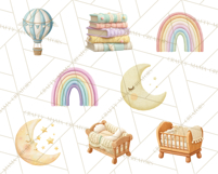 Knitted Nursery Animal Clipart PNG, Cozy Watercolor Baby Fox Product Image 4