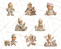 Gingerbread Clipart Christmas Cookie Builders Clip Art PNG Product Image 6