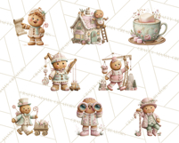 Gingerbread Village Gouache PNG Clipart Product Image 6