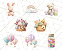 Knitted Nursery Animal Clipart PNG, Cozy Watercolor Baby Fox Product Image 5