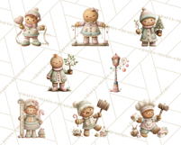 Gingerbread Clipart Christmas Cookie Builders Clip Art PNG Product Image 7