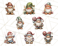 Winter Metallic New Year Gnomes PNG Clipart Product Image 8