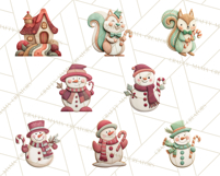 Christmas Felt Gingerbread Village PNG Clipart Product Image 5