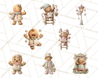 Gingerbread Clipart Christmas Cookie Builders Clip Art PNG Product Image 8