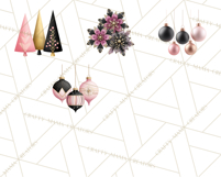 Pink and Black Glam Christmas PNG Clipart Product Image 9