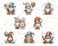 Winter Metallic New Year Gnomes PNG Clipart Product Image 6