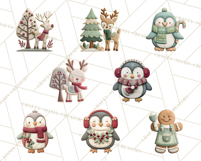 Christmas Felt Gingerbread Village PNG Clipart Product Image 4