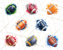Football Clipart PNG with Team Color Paint Splash Design Product Image 6