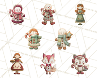 Christmas Felt Gingerbread Village PNG Clipart Product Image 6