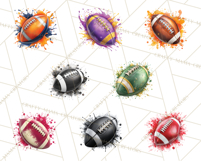 Football Clipart PNG with Team Color Paint Splash Design Product Image 7