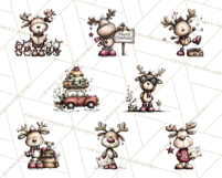 Homespun Christmas Reindeer Roadtrip PNG Clipart Product Image 3