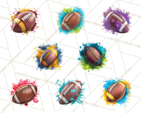 Football Clipart PNG with Team Color Paint Splash Design Product Image 10