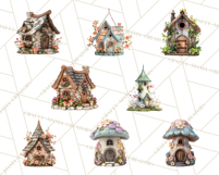 Cottagecore Birdhouse Clipart PNG, Whimsical Fairy Houses Product Image 7