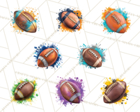 Football Clipart PNG with Team Color Paint Splash Design Product Image 11