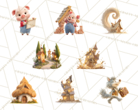 Storybook Piglets Fairy Tale Storybook PNG Clipart Product Image 2