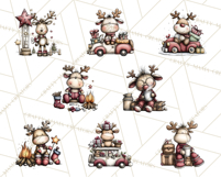 Homespun Christmas Reindeer Roadtrip PNG Clipart Product Image 5