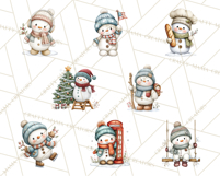 Christmas Snowman Clipart PNG Winter Holiday Characters Pnga Product Image 5