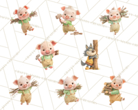 Storybook Piglets Fairy Tale Storybook PNG Clipart Product Image 5