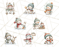 Christmas Snowman Clipart PNG Winter Holiday Characters Pnga Product Image 6