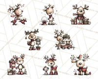 Homespun Christmas Reindeer Roadtrip PNG Clipart Product Image 8