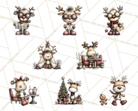 Homespun Christmas Reindeer Roadtrip PNG Clipart Product Image 9