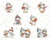 Christmas Snowman Clipart PNG Winter Holiday Characters Pnga Product Image 8