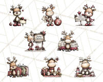 Homespun Christmas Reindeer Roadtrip PNG Clipart Product Image 10