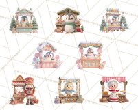 Cute Christmas Market Stall Clipart for Crafts PNG Product Image 6
