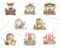 Cute Christmas Market Stall Clipart for Crafts PNG Product Image 7